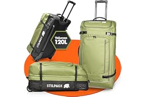 Reisetasche Rollen 120L Groß [Reisetrolley mit integriertem Sicherheitsschloss] Reisekoffer mit Rollen Groß Travel Bag | Reisetaschen Damen & Herren Perfekt für Urlaub Outdoor Sport Koffer | STILPACK
