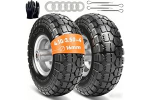 säckkärrhjul, hjul för säckkärra, massiva gummidäck – gummidäck 4.10 3,50–4, rullvagn, reservhjul 260 x 85 mm, (hjulaxel 16 mm, 2 stycken)