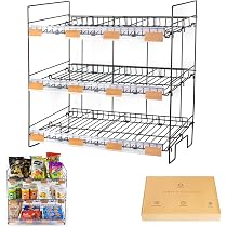 Présentoir à Bonbons/collations 5 Niveaux - 165 Cm, Roulettes 360° - Pour Magasin, Bureau, Comptoir - Acier, Avec étiquettes Personnalisables - 11