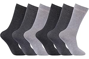 ZRWASKA® Diabetic Socks For Men Wide Elastic Cotton Neuropathy Loose Top Soft Grip Oedema Friendly Swollen Feet Legs non elastic socks Size UK 6-11