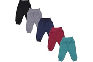 TupTam Pantalones Bebé 5 Unidades – Pantalón Algodón Suave para Bebé Niño y Niña, Certificación Oeko-Tex