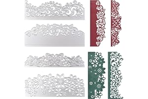 URROMA 4 fustelle per la creazione di biglietti, cornici in pizzo per scrapbooking, fustelle in metallo o biglietti di auguri fai da te, cartoline, album e biglietti