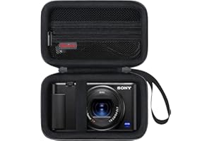 Elonbo Tragetasche für Sony ZV-1 und ZV-1F und ZV-1 II Digitalkamera, 4K Video Streaming Kamera Hard Travel Storage Tasche Organizer Halter, Mesh Tasche passt Akku Ladegerät Speicherkarte. Schwarz