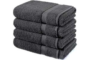 ZZZMRH Luxury pack of 4 Bath sheets 100% cotton Towels Bath sheet supersoft quick dry extra large bath towels, Grey bathsheets for Bathroom, Hotel and Travel, Gym, Spa (Grey)