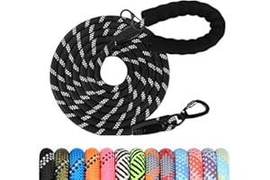 WODONDOG Correa de Entrenamiento para Perro, 1,2 M/1,5 M/2 M/3 M/ 5 M/ 10 M/20 M/ 30 M para Perro, Correa Larga con Asa Acolchada para Perros Pequeños, Medianos y Grandes