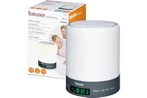 Beurer WL50 Wake Up Light | Daylight Table Lamp | Helps to Support The Sleep Rhythm | LED Technology | FM Radio with 10 Memory Spaces | Bluetooth & Aux Input | 3 Light Levels