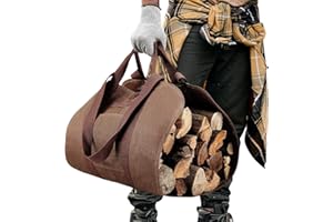 KEMIMOTO Kaminholztasche wasserdicht, faltbare Brennholztasche aus gewachste Oxford Gewebe, schwerlast, Kaminholz aufbewahrung Holzträger mit Griffen