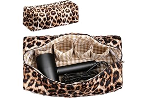 Förvaringsväska för Dyson Airwrap, stylingverktyg, reseväska | med 4 fack med leopardmönster sminkväska stor mångsidig väska