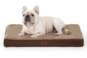 Bedsure Cuscino per Cane Medio - Materassino per Cani Taglia Media Interno Cuscino Cane Sfoderabile Lavabile 76x51x7.6 cm, Marrone