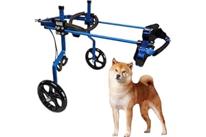 KAJILE Fauteuil Roulant réglable à 2 Roues pour Chien,Taille L-3 pour la rééducation des Pattes arrière des Chiens handicapés,Hauteur 43-53cm,Largeur 19-25cm,Longueur 27-35cm