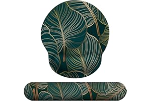 Giecy Podkładka pod mysz z podkładką pod nadgarstek i klawiaturą, ergonomiczna podkładka pod mysz z poduszką żelową i poduszką pod nadgarstek z pianki memory, klawiatura do klawiatury komputera