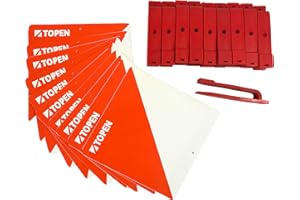 TOPEN Beacons plastificadas 15 x 15 and Clamps for Labelling (Pack of 10), Orange, M
