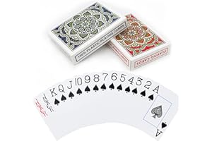 Aomaic 2 Stück Spielkarten Plastik Pokerkarten Plastik Kartenspiel wasserdichte Spielkarten Jumbo Pokerkarten Kunststoff für Erwachsene Senioren Familien Kartenspiele Party