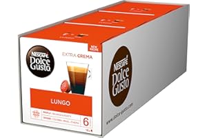 NESCAFÉ Dolce Gusto Lungo | 48 kapsułek do kawy | 100% ziarna Arabica | delikatna kremowa i mocny aromat | szybkie przygotowanie | kapsułki uszczelnione aromatem | 3 szt. (3 x 16 kapsułek)