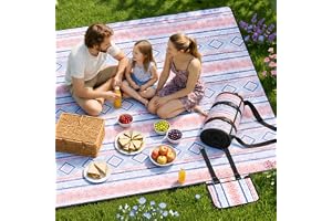 Wolfwise Picknickfilt Vattentät, Stor Strandfilt 200x200 cm, Vikbar Picnic Blanket med Justerbara Remmar & Axelrem, Isolerad Filt för Trädgård, Gräs, Resor & Vandring