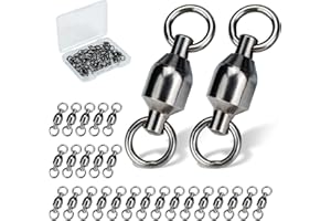 Piscorush 25Stück Kugellager Wirbel High Stärke Wirbel mit Geschweißtem Ringe Angelzubehör #0-#10 33lb-510lb