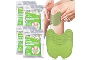 QOOLOO 48 Stück Knie Schmerzlinderung Patch, Pain Relief Patch, Moxibustion Knie Pflaster, Wermut Arthritis, Deep Heating Schmerzlinderung Wärmepflaster Patch für Knie, Rücken, Nacken, Schultern