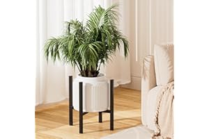 Urban Deco Adjustable Metal Plant Stand for Outdoor and Indoor Use, Fits 20-36 cm Flower Pot Stand, Mid-Century, Modern Planter Holder, Corner Plant Stand