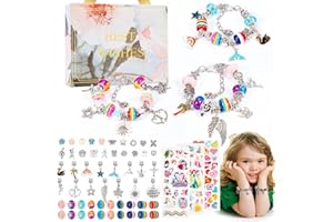 TOUVE Bracelet Fille DIY, Bijoux Enfants Fille, Cadeau Ado Fille, Jouet Fille, Kit Créatif Enfant, Breloques Creation Bijoux, Cadeau Fille 6-13 Ans, Cadeau de Anniversaire, Cadeau Noël