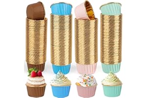 Caissettes Cupcake, Teklemon 200 Pièces Moules de Cuisson en Papier d'aluminium, Imperméable et Résistant à l'huile Caissettes Muffins en Papier Pour Mariage, Anniversaire Fête
