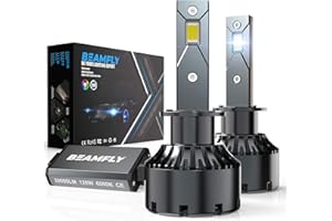 Lampadine H1 LED 20000LM, BEAMFLY Lampadina Fari Auto +500% 120W 12V 6000K Luce Bianca Forte