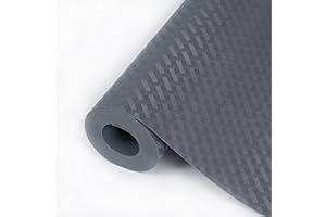Hersvin 60cmx500cm Tappetino per Cassetti, Tappetini Non-Adesivo Eva Plastica Rotolo Carta per Mensola Cassetto Frigorifero Tavolo Mobile Cucina Lavello Ripiani (Grigio/Incrociato Striscia)
