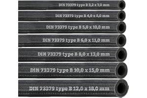 AUTOLIGHT 24 Schlauch Benzinschlauch Ölschlauch Kraftstoffschlauch Dieselschlauch Kraftstoffleitung Wasserleitung NBR DIN 73379-B mit Textilumflechtung Meterware (Innen Ø: 8,0 mm/Außen Ø: 13,0 mm)