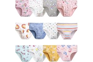 Adorel Braguitas Slips Algodón Ropa Interior Niña Pack de 12