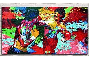 JYSHC Rocky Vs Apollo-Leroy Neiman Cuadro De Lienzo De Boxeo Cuadros De Arte De Pared Decoración del Hogar Cp525Sw 40X60Cm Sin Marco