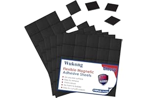 Wukong Lot de 150 plaquettes magnétiques autocollantes - 25 x 25 mm - 3M - Aimants plats - Film magnétique flexible autocollant pour photos et plus encore