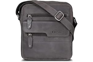 ROYALZ 'Oregon' borsello tracolla in pelle per uomo piccola borsa vero cuoio stil vintage massaner elegante mini