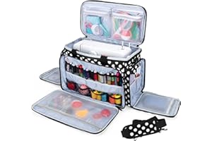 Luxja Sewing Machine Bag With Removable Cushion for Sewing Accessories, Blackheads, Modern