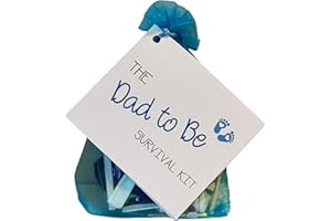LITTLETREASUREBAGS New Dad Survival Kit Gift in Organza Bag – 14 thoughtful Items included for Dads-to-Be, Perfect for Father’s Day or Baby Shower Keepsake. Dad to be card included.