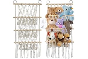 qimeyu Stofftier Aufbewahrung,Aufbewahrung Kuscheltier,Netz für Kuscheltiere,3 Etage Kuscheltiers Aufbewahrungs,Hängend Stofftier Aufbewahrungs Netz für Kinderzimmer Wohnzimmer Schlafzimmer