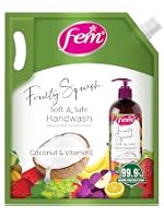 DABUR Fem Fruity Squash Soft & Safe Handwash - 1500Ml | Germ Protection | Enriched With Goodness Of Coconut Milk & Vitamin E | Long Lasting Fragrance