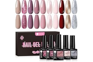 ‎UR SUGAR UR SUGAR UV Nagellack Nudefarben, 10 Farben Nagellack Nudefarben Rose Gel Nagellacks Gellack UV Farbgel Starter Set für Nagelstudio Nagel Set mit Geschenkbox Maniküre Set