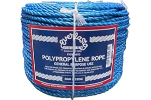 220M TRADE COILS EVERLASTO BLUE POLYPROPYLENE POLY ROPE 6MM 8MM 10MM 12MM 14MM (6MM)