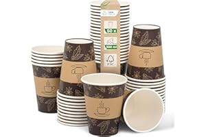 Love Nature Kaffeebecher to Go 300 ml 12 oz – Pappbecher 50 Stück – Coffee to go Becher - Einwegbecher zum Servieren von Kaffee, Tee, heißen und kalten Getränken