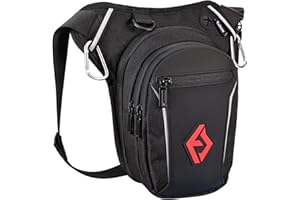 Eshow Pernera Moto Ampliable, Bolsa Pierna con Correas Ajustables y Tira Reflectante para Hombre y Mujer, Riñonera para Viajes Senderismo Ciclismo Montañismo Trabajo Deporte Negro