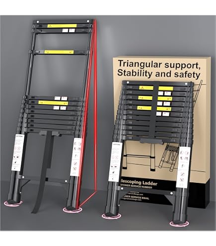 Portable Ladder With Rails Compact Folding Ladder UMEWISH 12.5 FT Telescoping Ladder - Portable ...