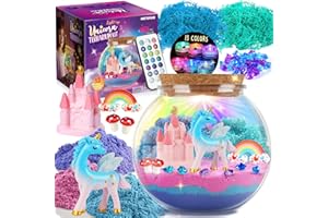 Unicorn Terrarium Kit for Kids, DIY Unciorn Toys for Girls, Birthday Unicorn Gifts for Girls Ages 4 5 6 7 8-12 Year Old, Kid Arts and Crafts Kit