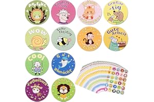 Newofview 1800 Lehrer Belohnungssticker, Selbstklebende Belohnungsaufkleber Tiere Motive Belohnungsaufkleber Motivationsaufkleber für Kinder, Lehrer Belohnung Aufkleber Lob Sticker für Lehrer Eltern