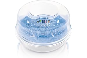 Philips Avent SCF281/02 Stérilisateur Micro-ondes à Vapeur, Elimine 99,9 % des bactéries, Stérilise en 2 minutes - 1 Unité (Lot de 1)