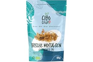 ‎CIBO CRUDO CRUDO BIOLOGICO VEGAN Irish Sea Moss Gel Bio - 50g. Organic Sea Moss oder Irish Moos. Seemoos für Algensalat und Sushi. Irisch Seamoss Condrus Chrispus.