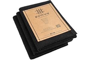 ‎PAMUQ pamuq Geschirrhandtücher Baumwolle 100% - schwarz, einfarbig, 3er Set, 50x70cm, Aufhänger - Geschirrtücher, Küchenhandtücher, Abtrockentücher, Trockentücher, Ideal für Küche & Haushalt