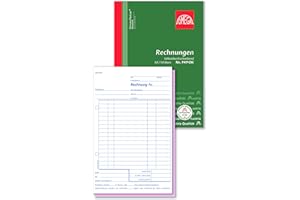 Omega Druck Omega Rechnungsbuch 949 OK, selbstdurchschreibend, A5 hoch, 2 x 50 Blatt, weiß/rosa