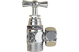 Wirquin 10724122 Robinet d'arrêt équerre en laiton chromé à visser R21 pour chasse d'eau wc, chromé