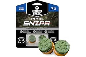 KontrolFreek FPS Freek Snipr for PlayStation 4 (PS4) and PlayStation 5 (PS5) | Performance Thumbsticks | 2 High-Rise Convex (Domed) | Green