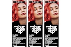 3 Pack Bundle - Colour Gloss Up Toning Gloss, Blazin' Red (3x 130ml). A Hadco Bundle With Our Collagen Eye Mask Pack Included.