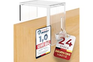 Bada Bing Fensterhaken 24er Set - Klemmbereich bis 25mm - Transparente Türhaken - Robuste und praktische Haken - Für jede Rahmenfarbe - Stabile Halterung Fenster - Ohne Kratzer am Fensterrahmen